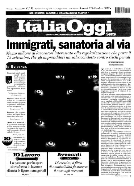 Italia oggi : quotidiano di economia finanza e politica